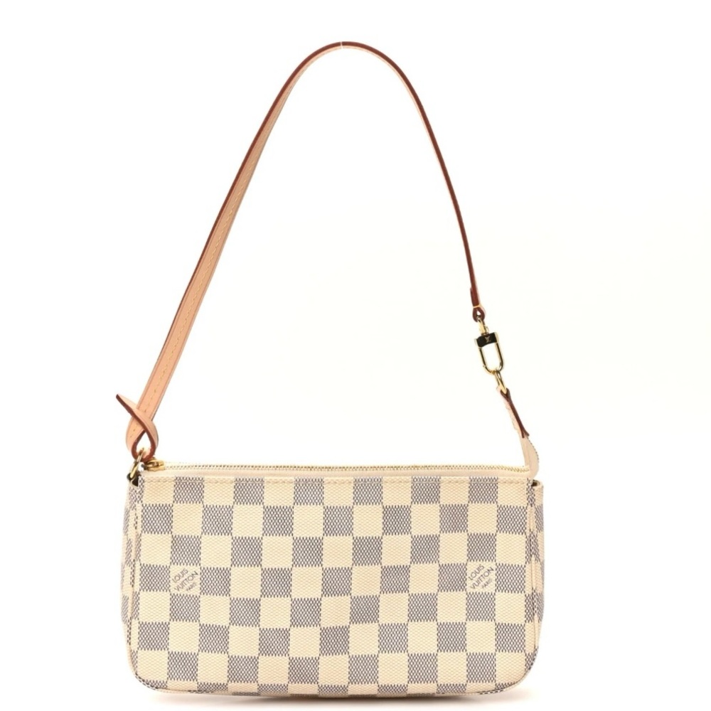 Louis Vuitton Damier Azur Mini Shoulder Bag with Light Leather Strap